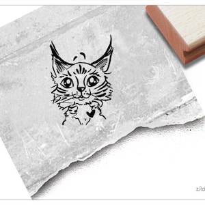 Tampon Tête de Lynx - Tampon Animal Gros Chat, Lynx - Tampon Lynx pour la maternelle, la chambre d'enfant et l'école, artisanat, cadeau pour enfants, scrapbooking