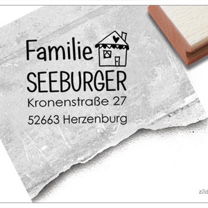 Timbro con indirizzo personalizzato HEART HOUSE - timbro con indirizzo, timbro di famiglia, timbro di legno o timbro automatico individuale, regalo