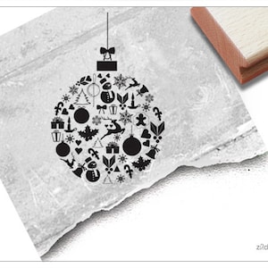 Stempel Weihnachsstempel CHRISTBAUMKUGEL - Bildstempel zu Weihnachten für Karten, Geschenkanhänger, Geschenkpapier, Weihnachtsdeko, Basteln