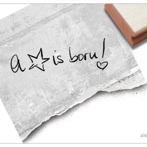 Timbre Une star est née ! - Tampon texte pour naissance ou baptême, anniversaire, pour cartes, invitations, faire-part de naissance, scrapbooking et livres photos, décoration