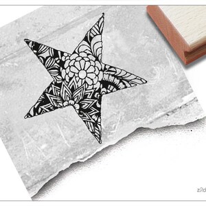 Stempelmotiefstempel - Doodle STAR - Prachtige fotostempel met mandala, niet alleen voor Kerstmis
