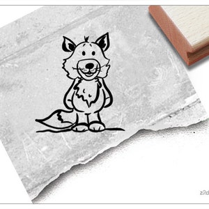 Stempel Kinderstempel Kleiner Wolf - Tierstempel für Kita, Kinderzimmer, Schule und Einschulung, Basteln, Deko, Geschenk für Kinder