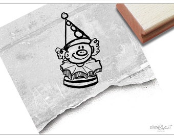 Stempel Kinderstempel KLEINER CLOWN - Motivstempel, Geschenk für Kinder, Geburtstag, Kita, Kinderzimmer, Schule, Einschulung, Fasching, Deko