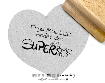 Personalized TEACHER stamp - stamp, school stamp name & praise for elementary school, kindergarten - SUPER - gift for educators and teachers