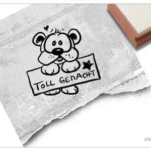Stempel Lehrerstempel HUND Lob: Toll gemacht - Schulstempel zur Motivation der Kinder, Belohnung, Belobigung, Geschenk für Lehrer, Erzieher