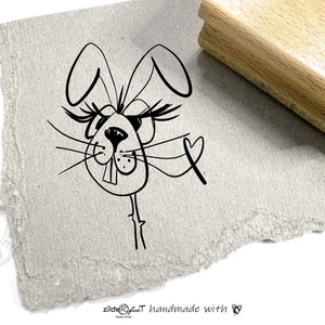 Osterstempel Stempel Motivstempel Kinderstempel Hase Hasenkopf Ostern - für Ostergrüße, Geschenkanhänger und vieles mehr