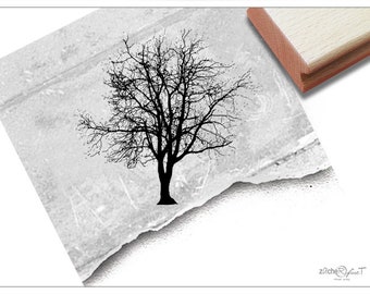 Stempel Motivstempel Vintage Baum - Bildstempel zum Dekorieren von Karten und Geschenken, für Hobby, Beruf, Kunst, Basteln, Deko, Scrapbook