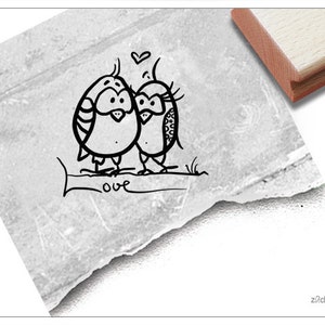 Stempel EULEN mit Love - Tierstempel für Liebe und Freundschaft, Geschenk für Kinder, Valentinstag, Karten, Einladung, Tischdeko, Scrapbook