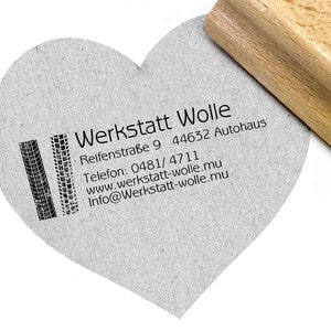 Adressstempel personalisiert REIFEN Auto - Adress Stempel, Firmenstempel  für Autowerkstätten, Geschenk