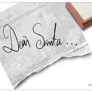 Stempel Weihnachststempel Dear Santa... - Textstempel in Handschrift zu Weihnachten, Karten, Geschenkanhänger, Basteln und Weihnachtsdeko