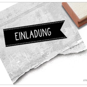Stempel Textstempel - EINLADUNG als Banner - Schriftstempel für Einladungskarten zum Geburtstag, Hochzeit, Einweihungsparty und mehr...