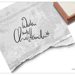 Sello Esperando al Niño Jesús - letras para Navidad - sello de texto, sello de Navidad para felicitaciones, tarjetas, adornos navideños, manualidades, decoración