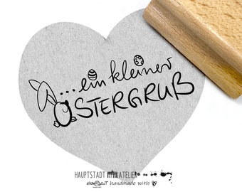 STEMPEL Osterstempel - ein kleiner Ostergruß mit Hase - Motivstempel für Oster-Karten und Geschenkanhänger Textstempel von zAcheR-fineT