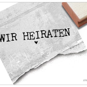 Stempel Hochzeit Textstempel - WIR HEIRATEN