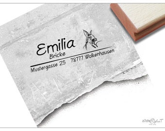 Adressstempel personalisiert HASE Bunny - Adress Stempel, Familienstempel, Holzstempel o. Automatikstempel individualisiert, Geschenk