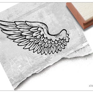 Stempel Motivstempel ENGEL Flügel links - Bildstempel für Liebe, Freundschaft, Hochzeit, Geburt, Taufe, Kommunion, Glaube, Karten,Deko
