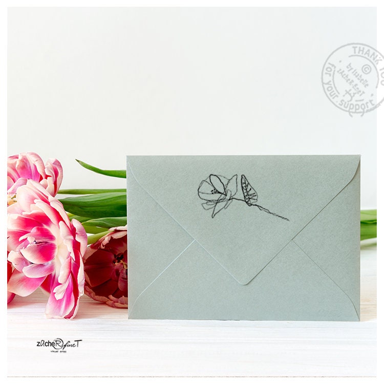 Blumen Motivstempel Große BLUME - Holzstempel Für Scrapbooking, Karten & Deko