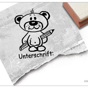 Stempel Lehrerstempel TEDDY Unterschrift: Schulstempel zur Motivation der Kinder, Unterschrift der Eltern, Belohnung, Geschenk für Lehrer image 1