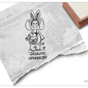 Timbro di auguri di buona Pasqua con elefante - timbro con testo dolce per auguri di Pasqua, posta di Pasqua, cartoline di Pasqua e decorazioni pasquali, artigianato, scrapbooking