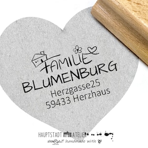 Timbro indirizzo personalizzato semplice con casa - timbro indirizzo, timbro famiglia, timbro legno o timbro automatico personalizzato, regalo