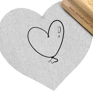 Carimbo balão CORAÇÃO - carimbo com motivo, cumprimentos de aniversário, Dia dos Namorados, casamento, cartões, pingentes, decoração de mesa, scrapbook