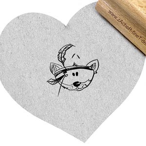 Stempel FUCHS mit KOPFSCHMUCK - Motivstempel, Bildstempel, Karten, Basteln, Geschenk für Kinder, Geburtstag, Einschulung, Schule und Kita