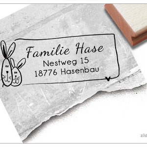 Timbro indirizzo personalizzato HASE - timbro indirizzo, timbro famiglia, timbro bambini, regalo individuale