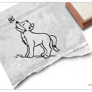 Stempel Tierstempel Wolf Wolfskind - Kinderstempel für Kita, Kinderzimmer, Schule und Einschulung, Basteln und Deko, Geschenk für Kinder