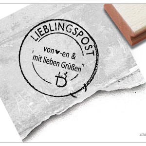 Stempel Poststempel LIEBLINGSPOST von Herzen & mit lieben Grüßen - Vintage Textstempel für Karten Briefe Etiketten Geschenkanhänger Geschenk