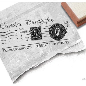 Adressstempel personalisiert POSTZEICHEN - Adress Stempel, Familienstempel, Holzstempel o. Automatikstempel individualisiert, Geschenk