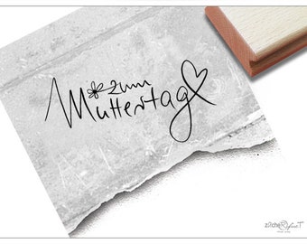 Stempel Zum Muttertag in Handschrift - Textstempel für Mama, Glückwünsche, Karten und Geschenkanhänger, Muttertagsgeschenk, Deko, Scrapbook