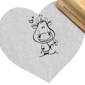 Tampon La jolie vache Erna - tampon motif, tampon enfant, école, garderie, pour serviettes, cartes, étiquettes, décoration de table, scrapbooking