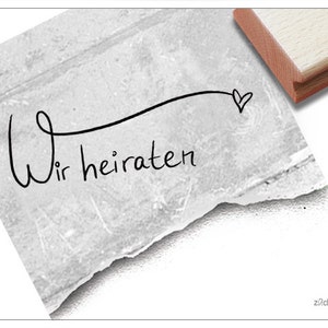 Stempel trouwstempel We gaan trouwen - tekststempel voor verloving en bruiloft, voor uitnodigingskaarten, huwelijksaankondiging, tafeldecoratie, plakboek