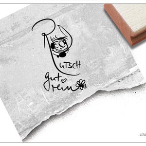 Tampon « Bonne année » avec gnome - Tampon de Nouvel An pour félicitations, Bonne année, cartes, décorations de table, décorations de Nouvel An, scrapbooking