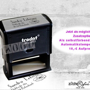 Adressstempel personalisiert EULE Adress Stempel, Familienstempel, Holzstempel o. Automatikstempel individualisiert, Geschenk für Kinder image 6