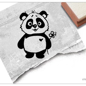 Stempel Tierstempel Panda-Bär - Kinderstempel für Kita, Kinderzimmer, Schule, Einschulung, Schultüte, Basteln, Deko, Geschenk für Kinder