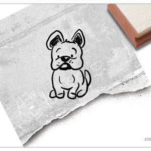 Stempel Kinderstempel HUND Bully - Tierstempel / Bildstempel für Kita, Kinderzimmer und Schule, Geschenk für Kinder, Geburtstag, Einschulung