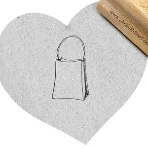 Tamponnez un sac à main - tampon à motif, tampon à image, bricolage, cadeau pour enfants, école et garderie, à compléter et à colorier