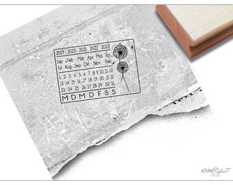 Eeuwigdurende kalenderstempel met paardenbloemen - Eeuwigdurende kalender - Kalenderstempel - Afsprakenstempel, plannerstempel - Save the Date - Bullet Journal, Bujo