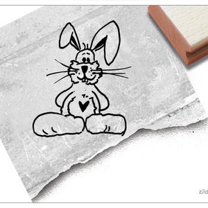 Stempel Kinderstempel HASE Osterhase Tierstempel / Bildstempel für Kita, Kinderzimmer und Schule, Geschenk für Kinder, Geburtstag, Ostern Bild 1