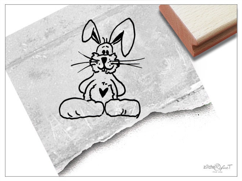 Stempel Kinderstempel HASE Osterhase Tierstempel / Bildstempel für Kita, Kinderzimmer und Schule, Geschenk für Kinder, Geburtstag, Ostern Bild 1