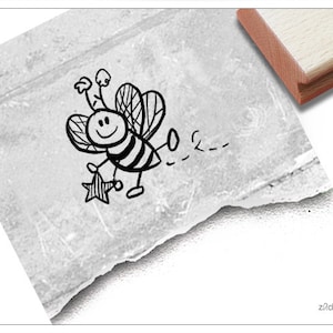 Stempel Lehrerstempel Biene mit Stern - Lob zur Motivation, Belohnung, Belobigung, Basteln, für Kita und Schule, Geschenk für Kinder