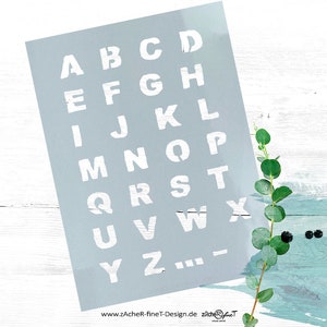 Plantilla ABC 2 - Plantilla de letras del alfabeto - para diseño textil, pintura y aerografía, decoración de paredes, decoración escolar, repostería - DIN A6 a A3