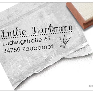 Adresstempel gepersonaliseerd KRONE - adresstempel, familiestempel, houten stempel of automatische stempel geïndividualiseerd, cadeau voor kinderen