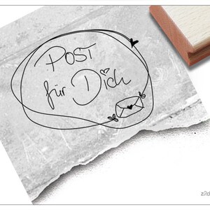 Timbro POST FOR YOU scrittura a mano - timbro di testo per San Valentino, lettera d'amore, per cartoline, lettere, etichette regalo, regali, artigianato, decorazioni
