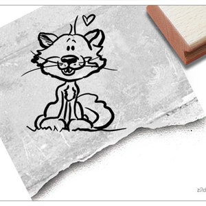 Stempel Tierstempel Baby Katze, Kater Kinderstempel, Geschenk für Kinder, Kita, Kinderzimmer, Schule, Geburtstag, Einschulung, Basteln Bild 1