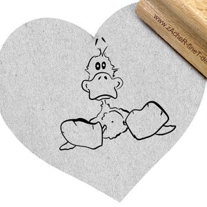 Stempel ALMA die ENTE - Motivstempel, Kinderstempel, Schule, Kita, für Servietten, Karten, Anhänger, Tischdeko, Scrapbook