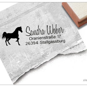 Timbro indirizzo personalizzato PFERD - timbro indirizzo, timbro famiglia, timbro in legno o timbro automatico personalizzato, regalo