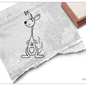 Stempel Tierstempel Känguru - Kinderstempel für Kita, Kinderzimmer, Schule und Einschulung, Basteln und Deko, Geschenk für Kinder, Scrapbook