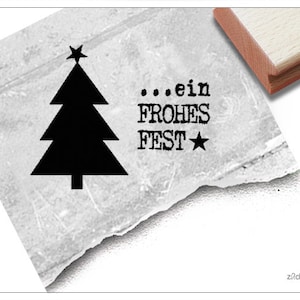 Set timbri Timbro natalizio PRIMO ALBERO con stella e... una FESTA FELICE - Natale, cartoline, etichette regalo, regali, decorazioni natalizie
